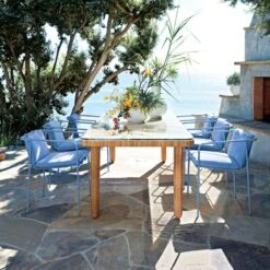 Navene Blue Outdoor Dining Armchair -Home Furnishing Store TrettoFauxRattanDiningAP21 1x1