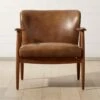 Troubadour Saddle Leather Wood Frame Chair -Home Furnishing Store TroubadourBrwnLthrArmChrSHF19 1x1
