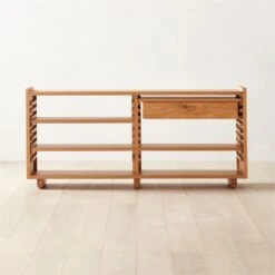 Ventura White Oak Console Table -Home Furnishing Store VenturaNtchdShrtBkshlfSHS22