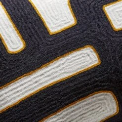 Vitali Embroidered Black And White Throw Pillow With Down-Alternative Insert 23''x11'' -Home Furnishing Store VitaliEmbrdDnAtPllw23x11AV2SSF23