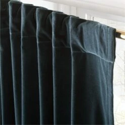 Dark Teal Organic Cotton Velvet Window Curtain Panel 48"x84'' -Home Furnishing Store VlvtMgcFtOrgCtnCrtn96PnlAV3SHF23