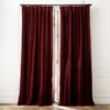 Red Organic Cotton Velvet Window Curtain Panel 48"x84'' 2 Red Organic Cotton Velvet Window Curtain Panel 48"x84'' -Home Furnishing Store VlvtRedOrgCtnCrtn96PnlSHF23