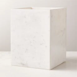 White Marble Wastebasket