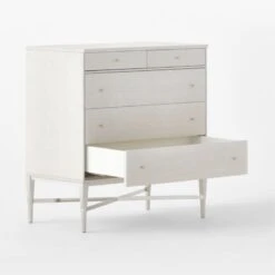 Connoisseur 5-Drawer Whitewashed Oak Wood Dresser Model 1003 -Home Furnishing Store WtWd1003CnnssrDresser3QAVSSS22