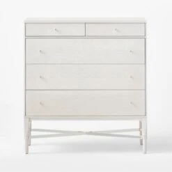 Connoisseur 5-Drawer Whitewashed Oak Wood Dresser Model 1003 -Home Furnishing Store WtWd1003CnnssrDresserSOSSS22