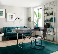 Tesso Chrome Metal Wall Mount Bookshelf -Home Furnishing Store avalondeskFB17