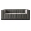 Forte 81" Channeled Sofa With Black Legs Luca Storm -Home Furnishing Store forte 81 channeled sofa with black legs luca storm