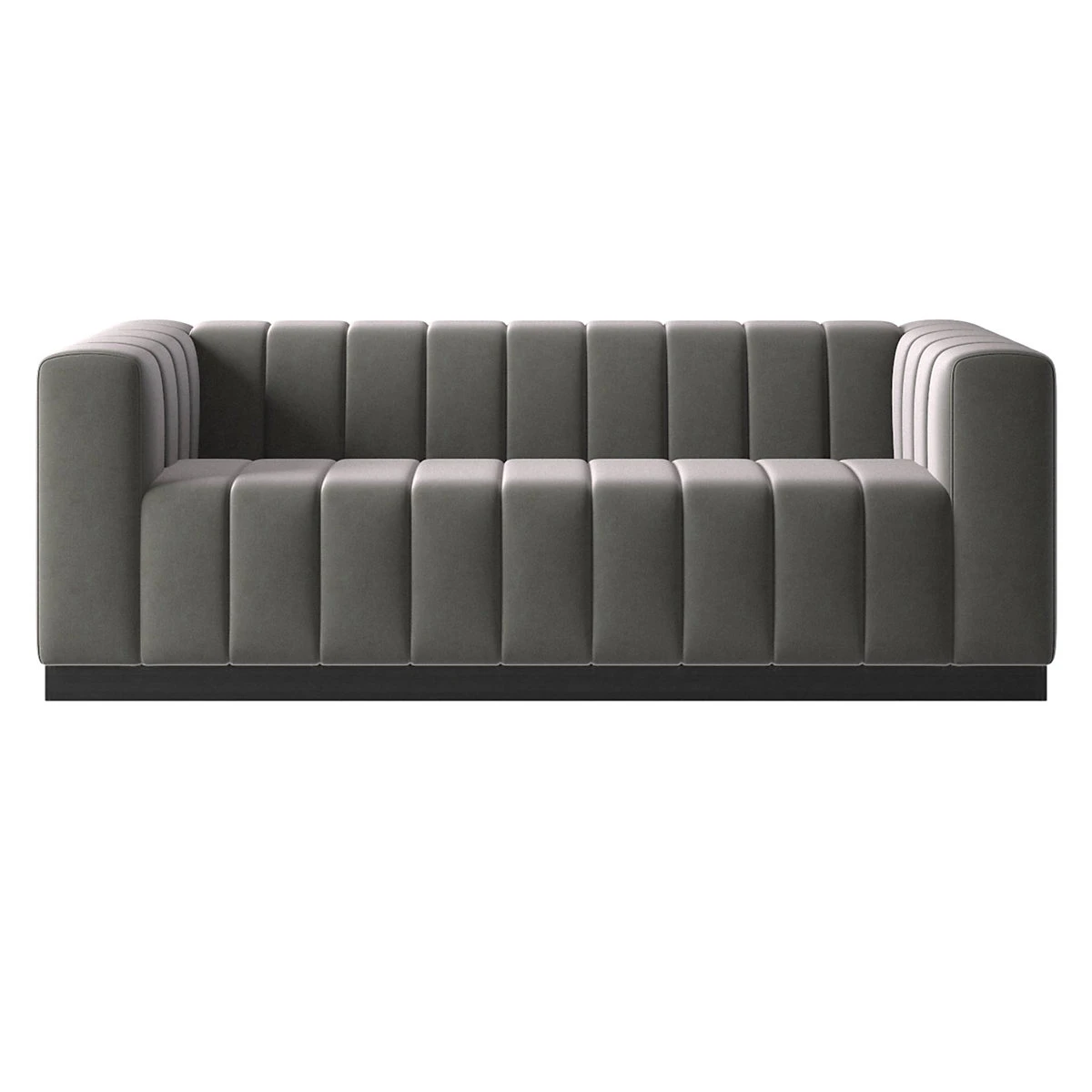 Forte 81" Channeled Sofa With Black Legs Luca Storm 3 Forte 81" Channeled Sofa With Black Legs Luca Storm