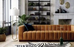 Stairway Black Metal Wall Mount Bookshelf 96'' -Home Furnishing Store fortechanneledsofav2FB18