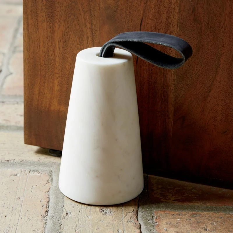 Marble Doorstop With Leather Loop Handle 4 Marble Doorstop With Leather Loop Handle - Image 2